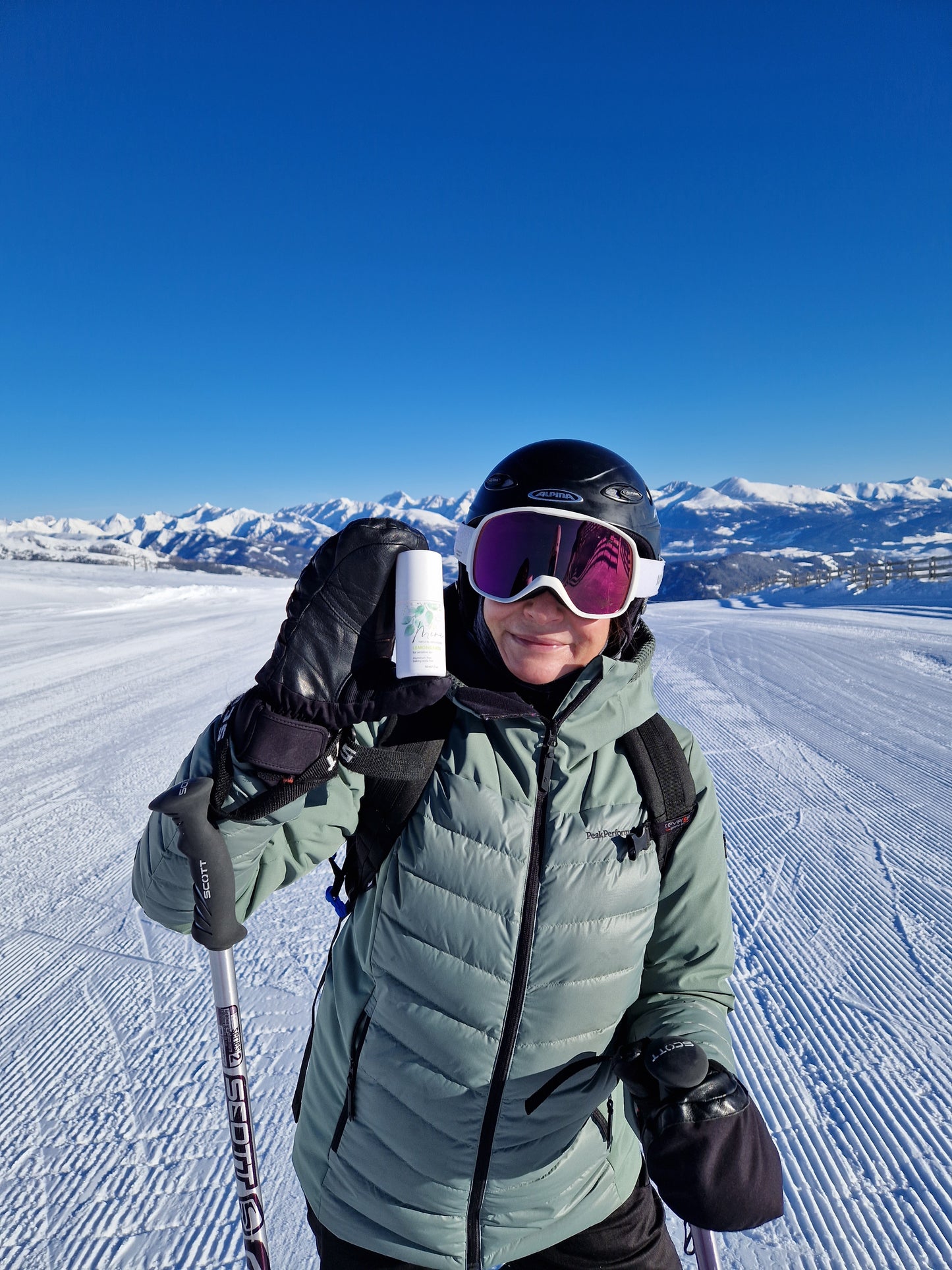 Mirinaturaldeodorant on skiing.